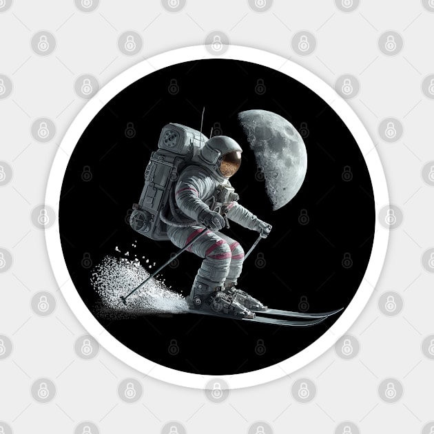 Astronaut skier Magnet by sibosssr